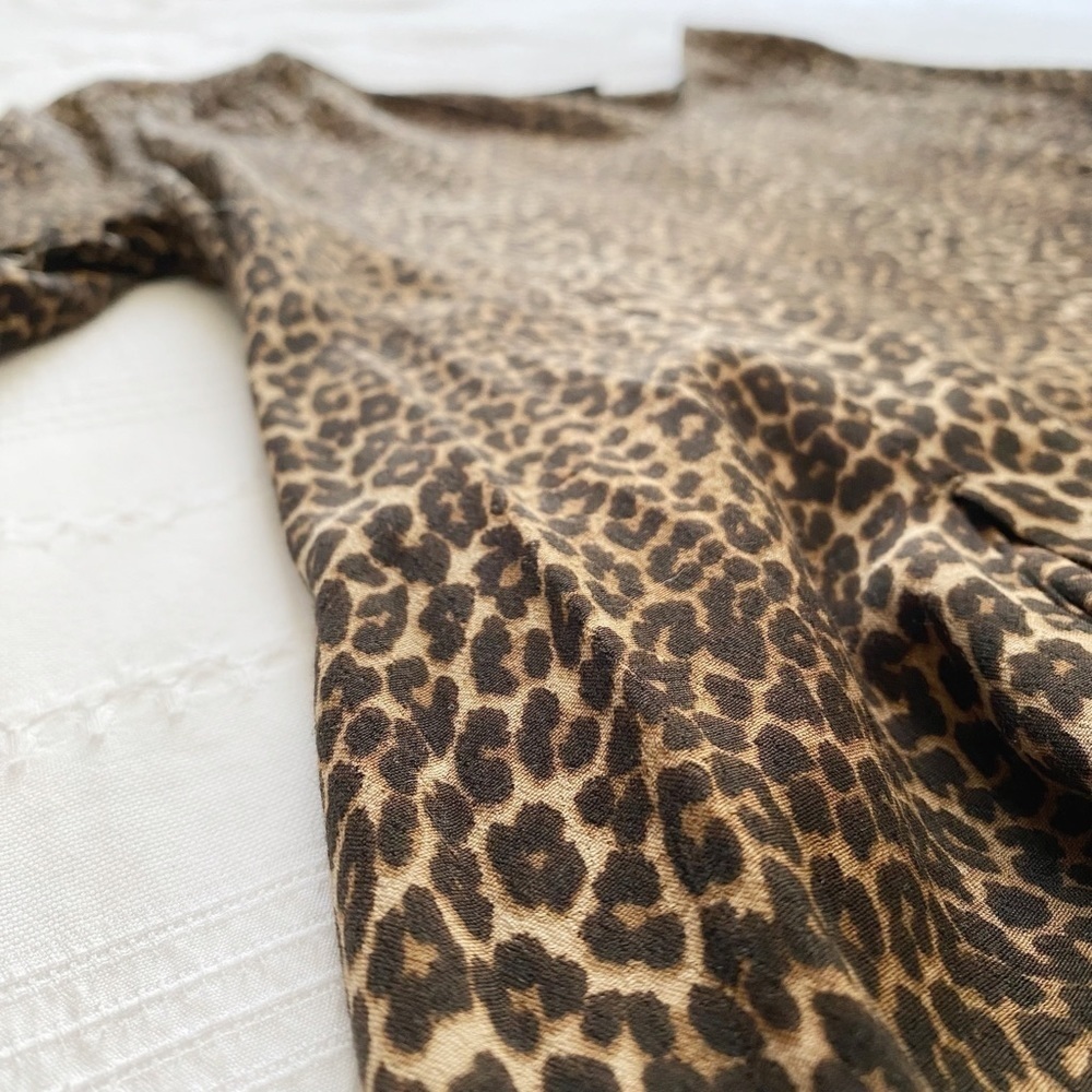 SCOTCH & SODA MAISON SCOTCH LEOPARD LONG SLEEVE BELTED MIDI DRESS - XS - Picture 7 of 9